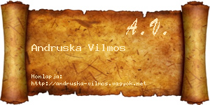 Andruska Vilmos névjegykártya